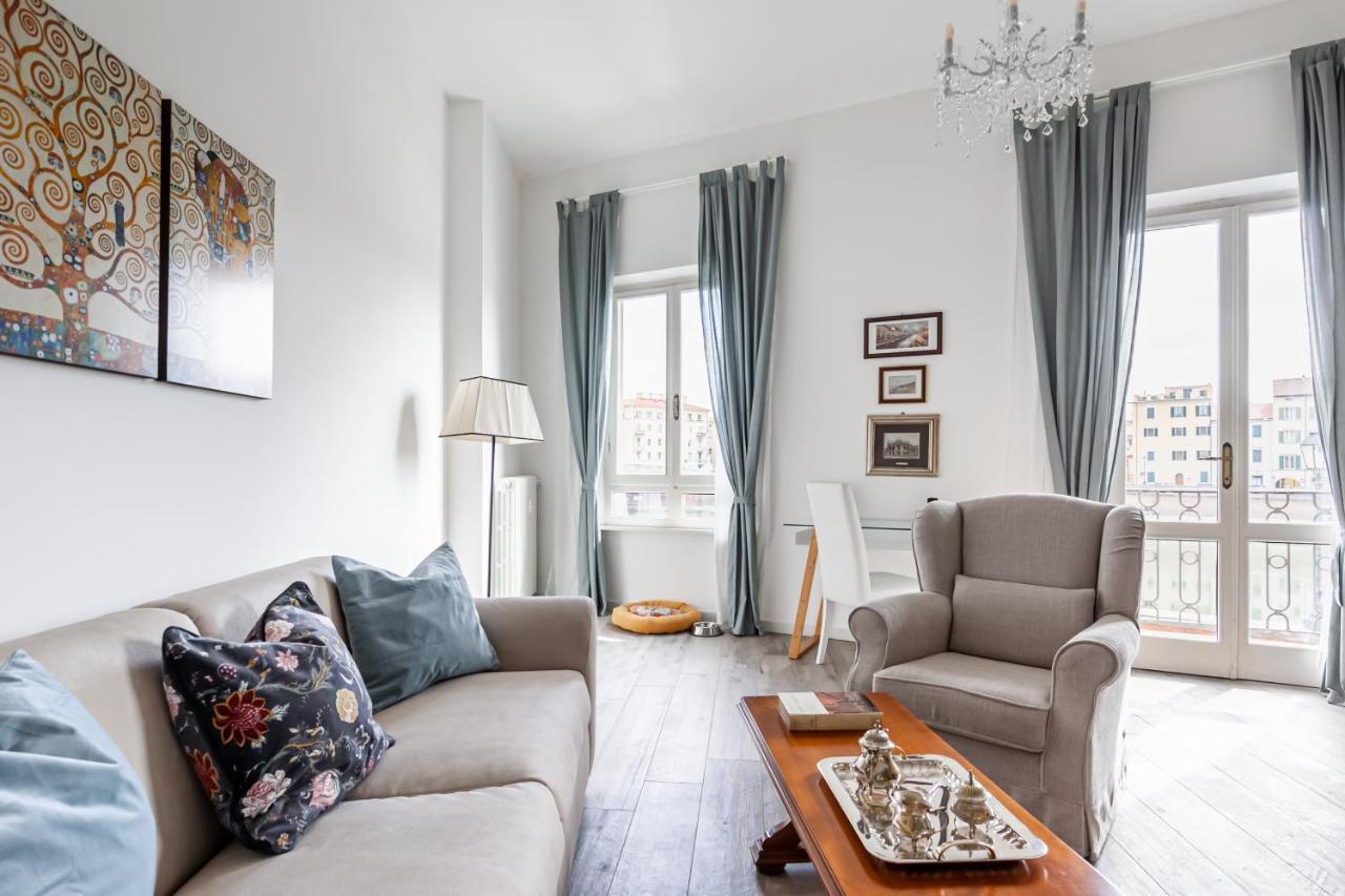 Lungarno Elegant Apartment With Panoramic Balcony 比萨 外观 照片